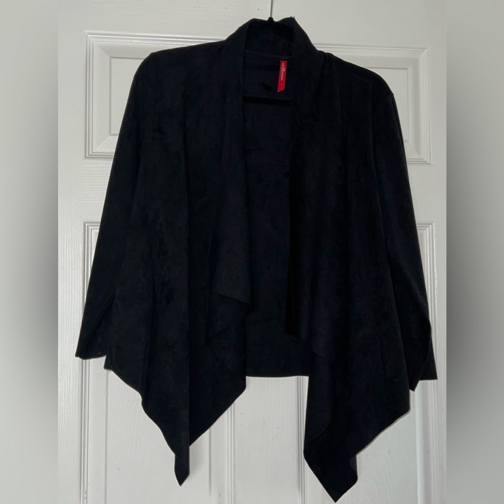 Ruby Ribbon Black Faux Suede Super Soft Jacket Size Large EUC High Quality!